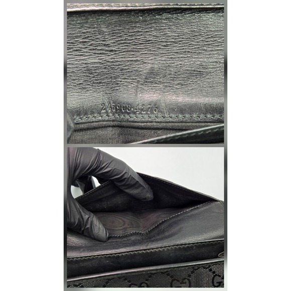 Gucci GG Imprime Long Wallet Monogram Coated Canvas Black Continental - Picture 4 of 12